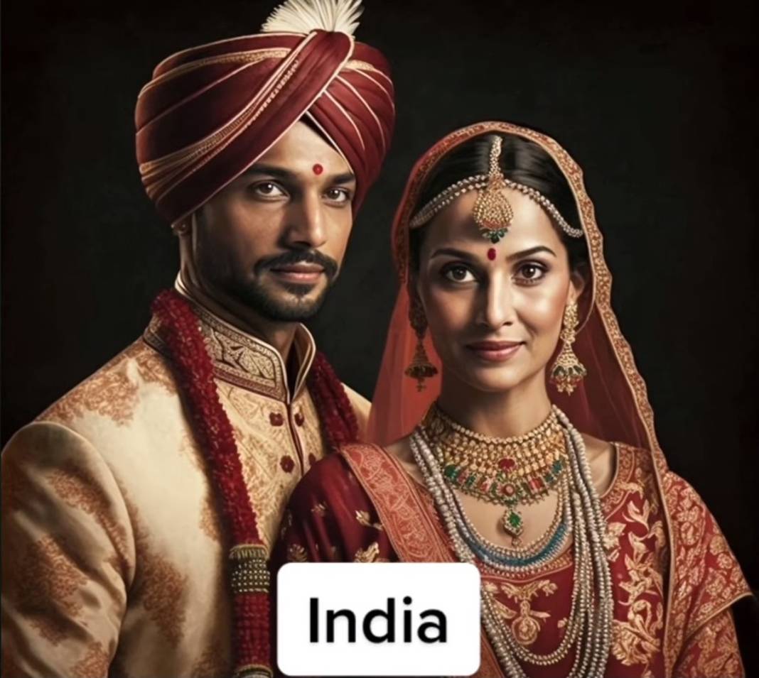 Yapay zekaya sordular, resmetti: İşte Türkiye dahil yapay zekaya göre gelin ve damat olarak ülkeler... 11